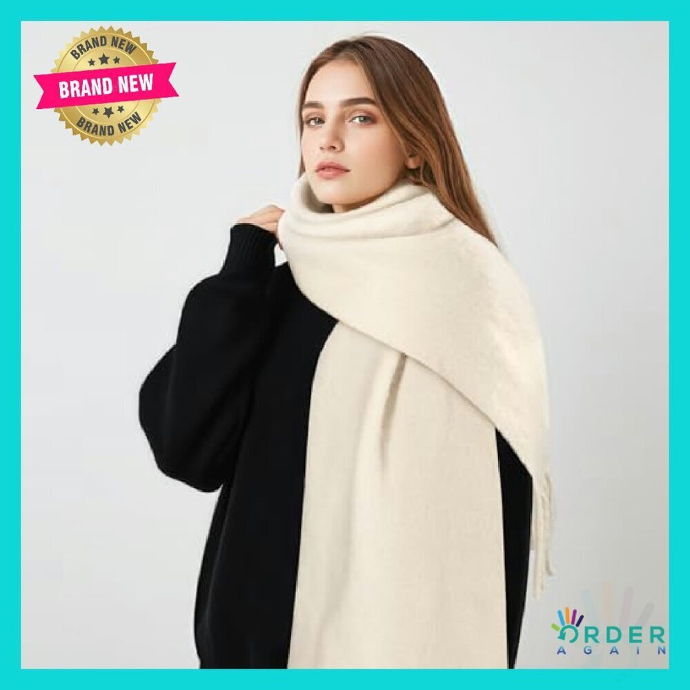 Oversized Winter Scarf Luxurious Cashmere Feel Soft Warm Elegant Chic Accessory - Picture 5 of 8